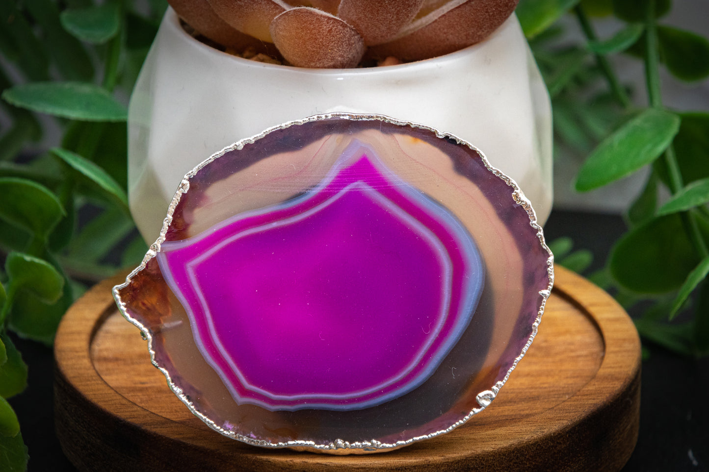 Mobile phone pop socket agate slice