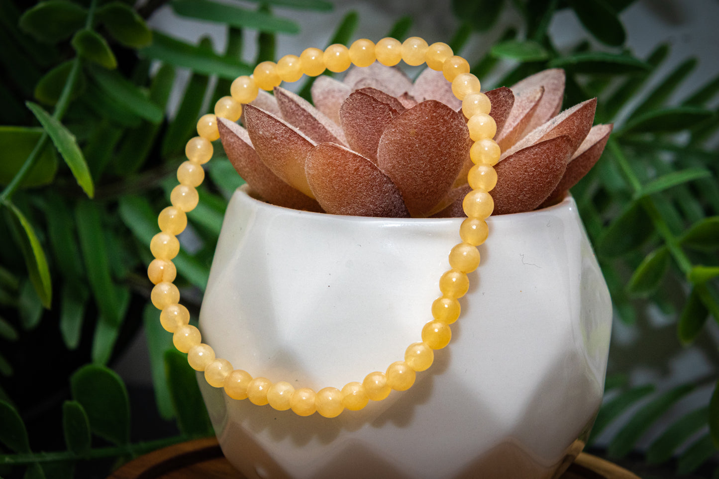 Aragonite mini bead (4mm) power bracelet