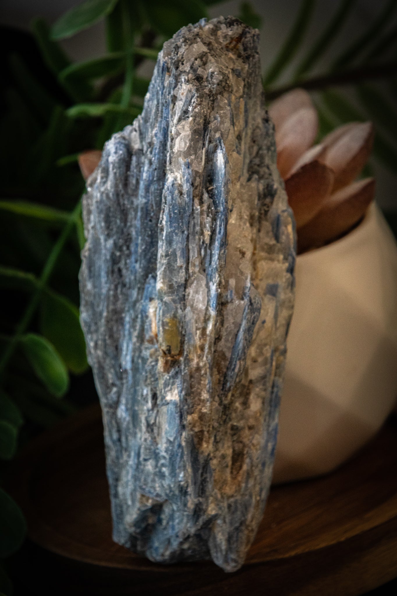 Rough blue kyanite cluster