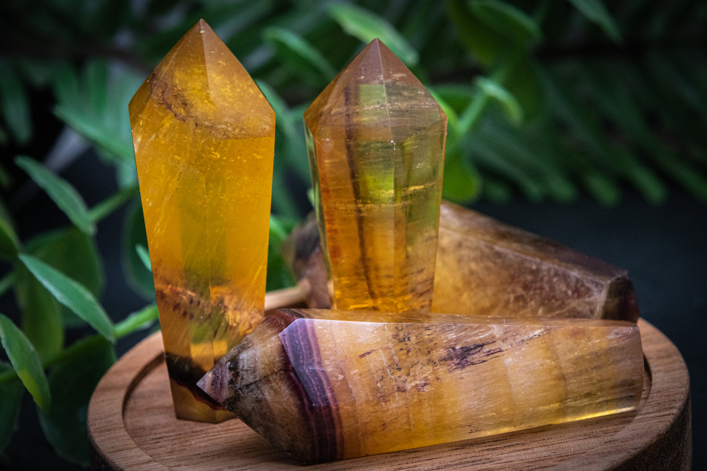 Yellow fluorite scepter wand