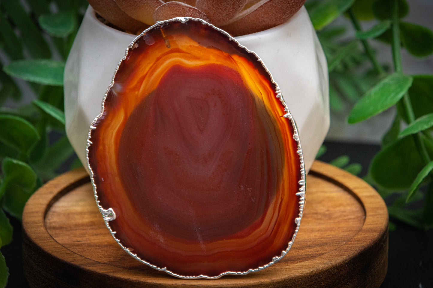 Mobile phone pop socket agate slice