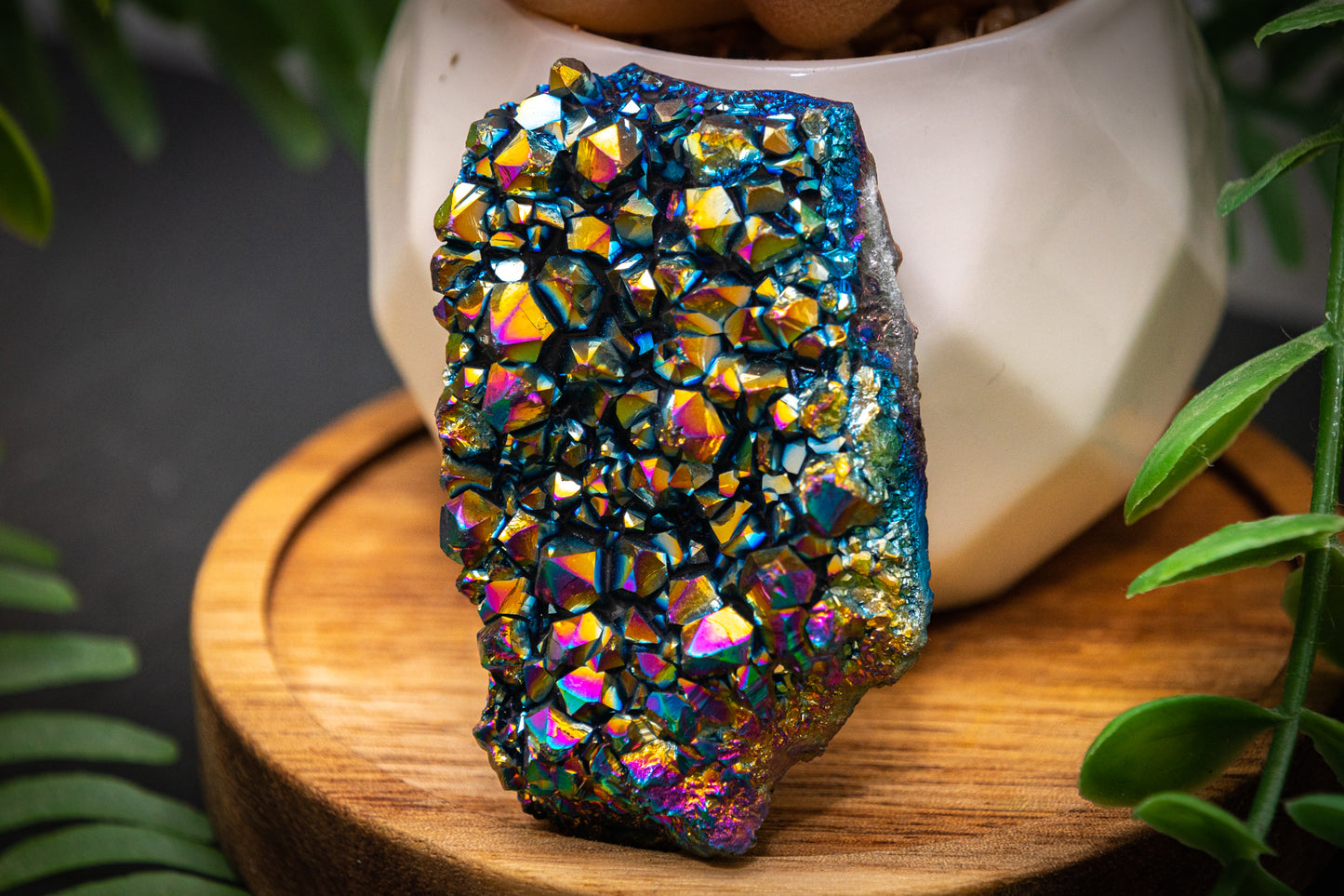 Titanium aura Amethyst rough chunk