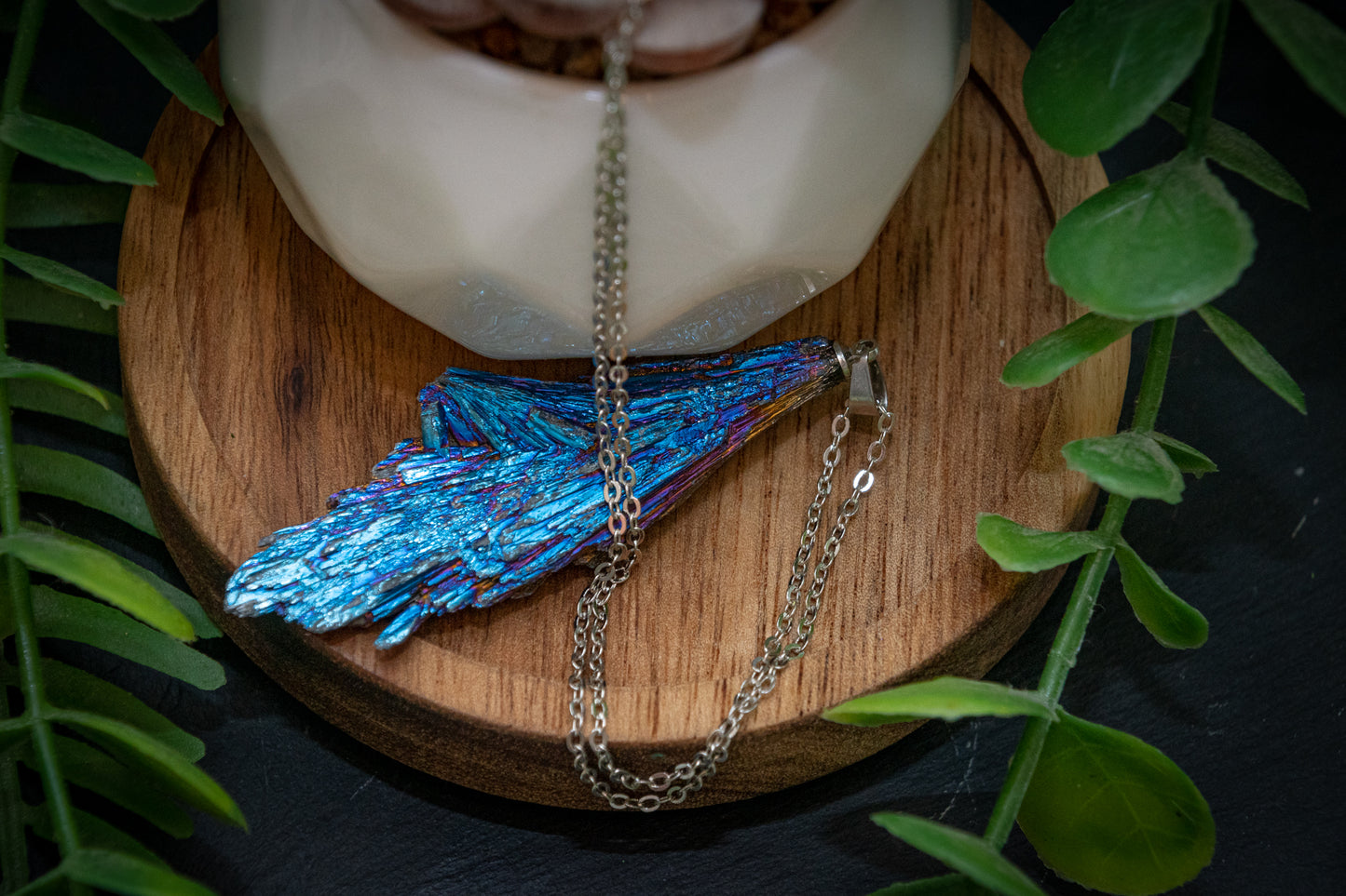 Cobalt Aura Coated Black Kyanite
Necklace