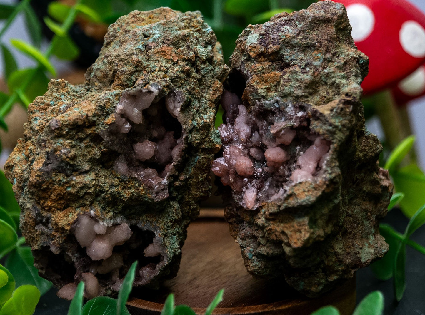Pink moroccan quartz geodes