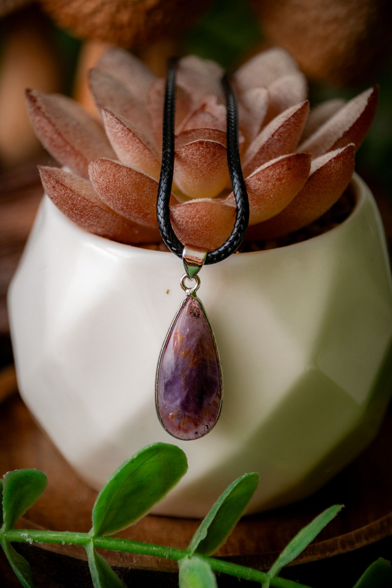 Auralite 23 teardrop necklace