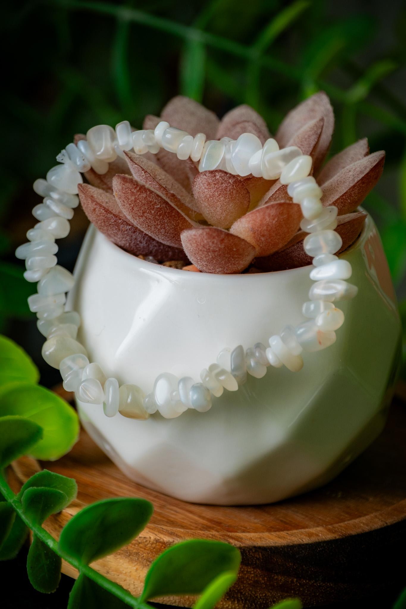 Moonstone chip bracelet