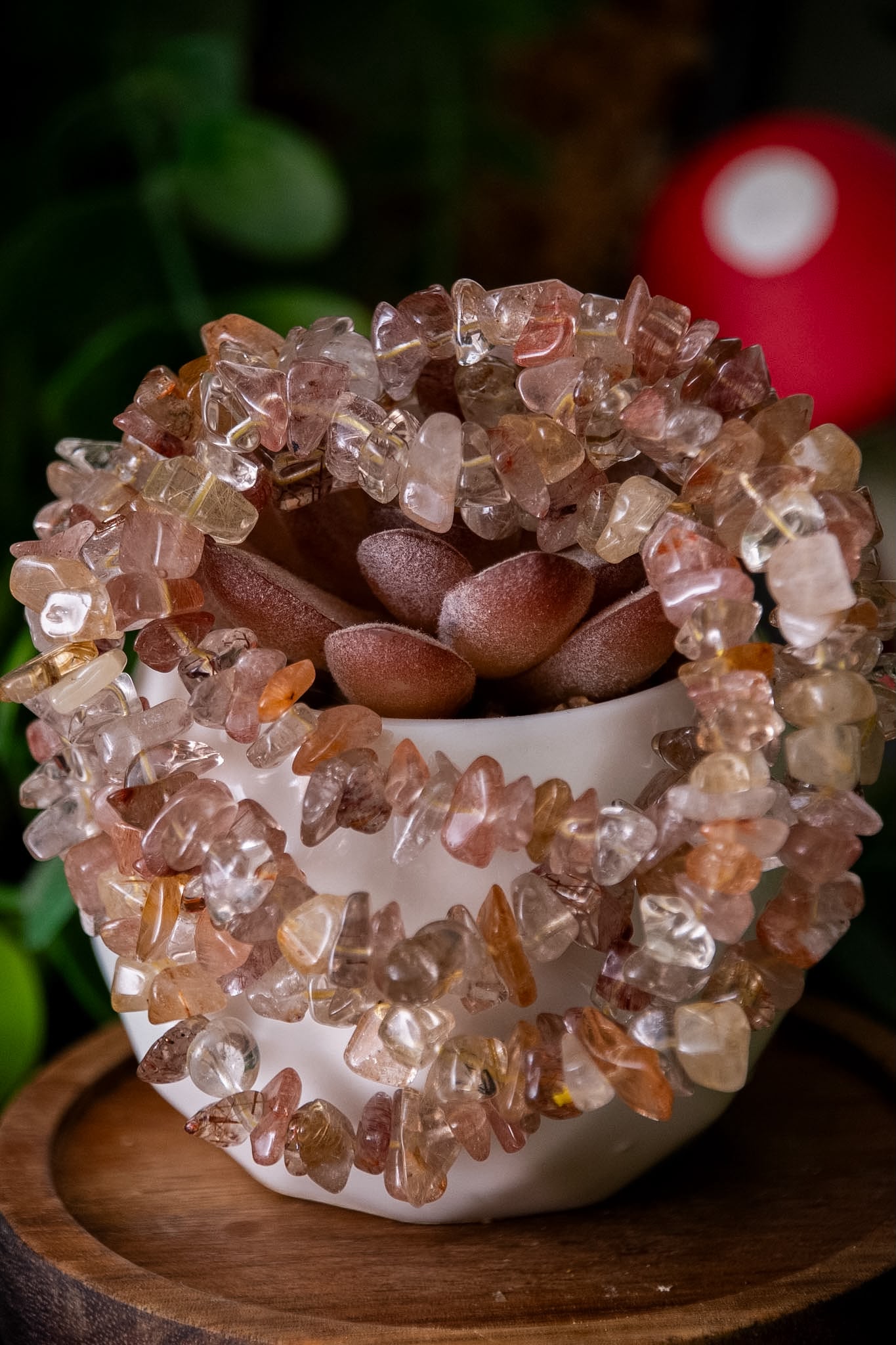 32" Rutilated Quartz chip necklace