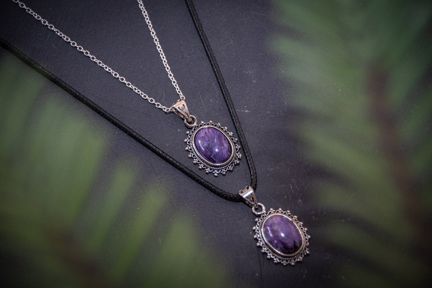 Charoite vintage style necklace