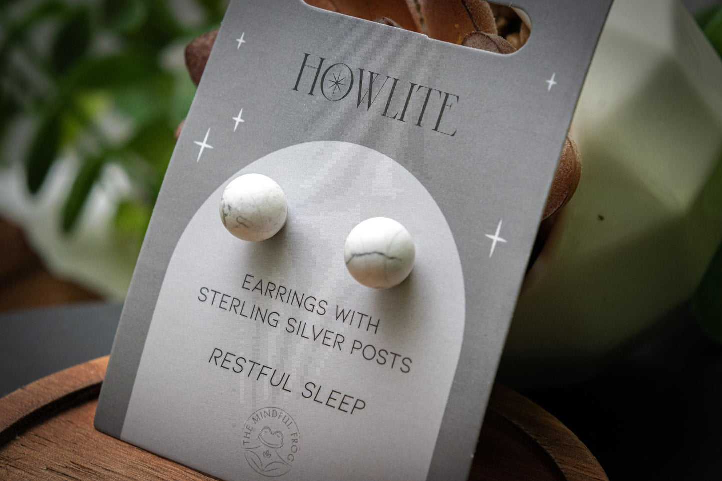 Howlite 925 sterling silver earrings