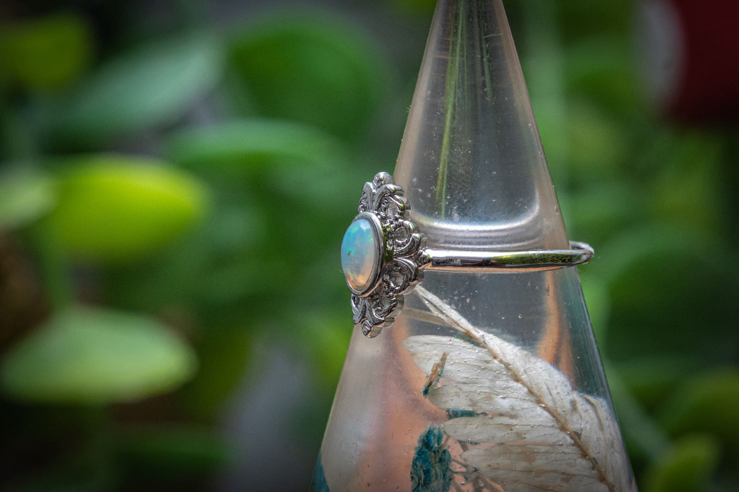 Opal adjustable ring