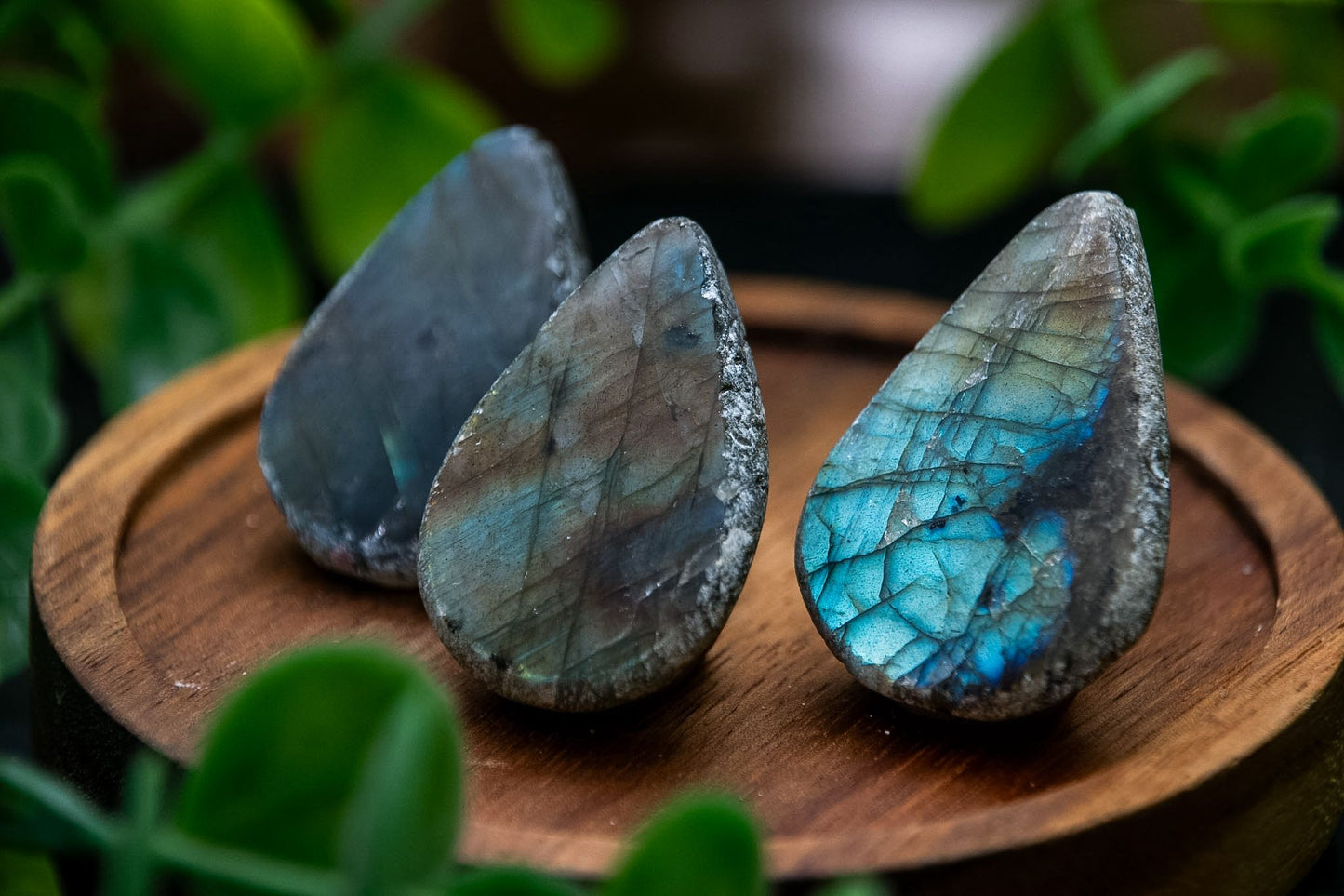 Labradorite crystal drop emma egg carving