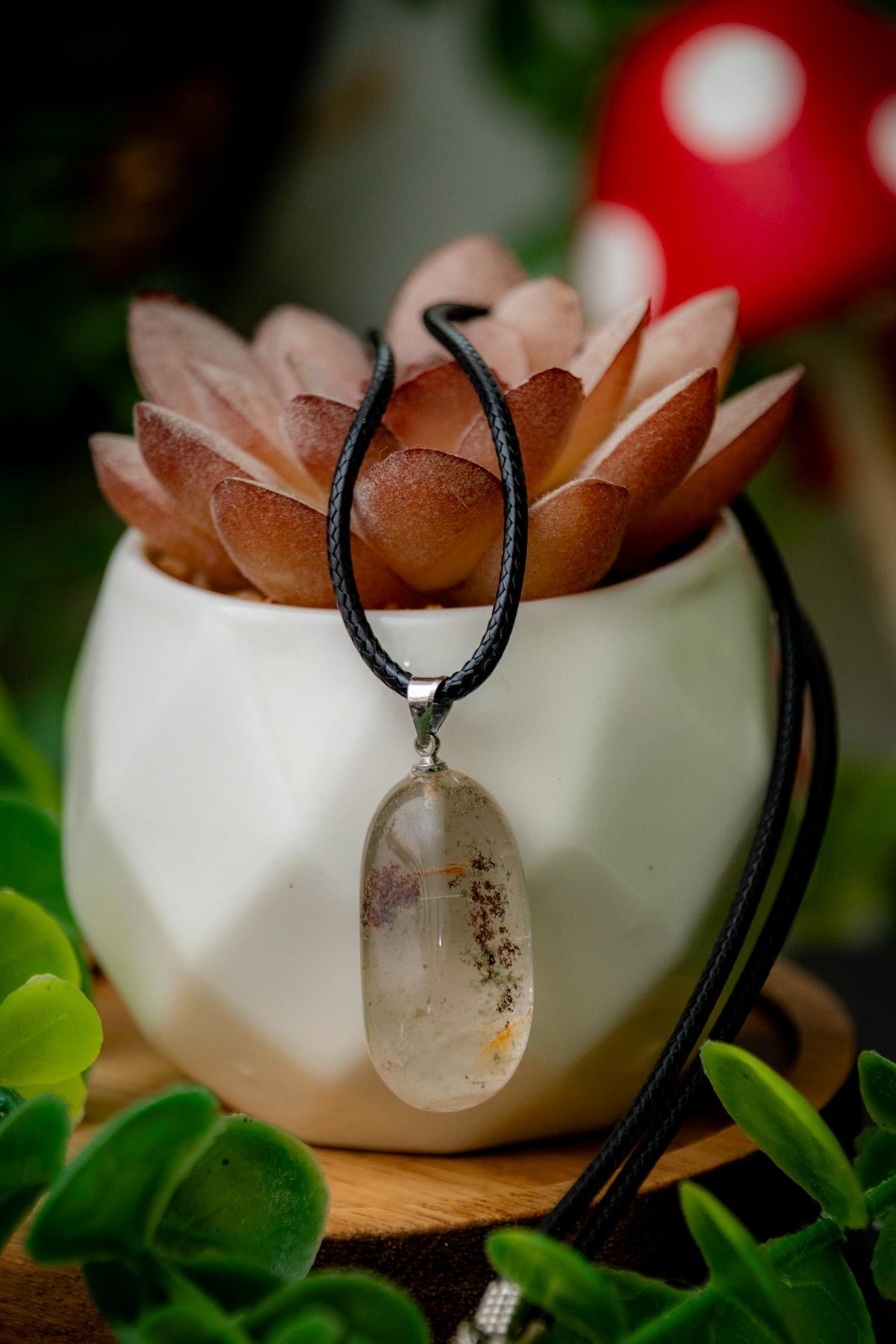 Garden quartz (Lodolite) necklace