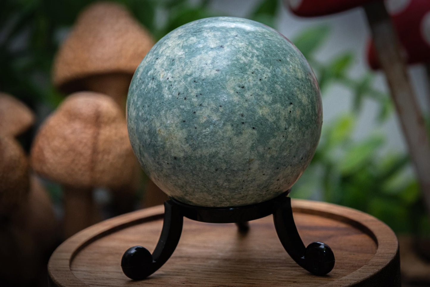 Green marble sphere