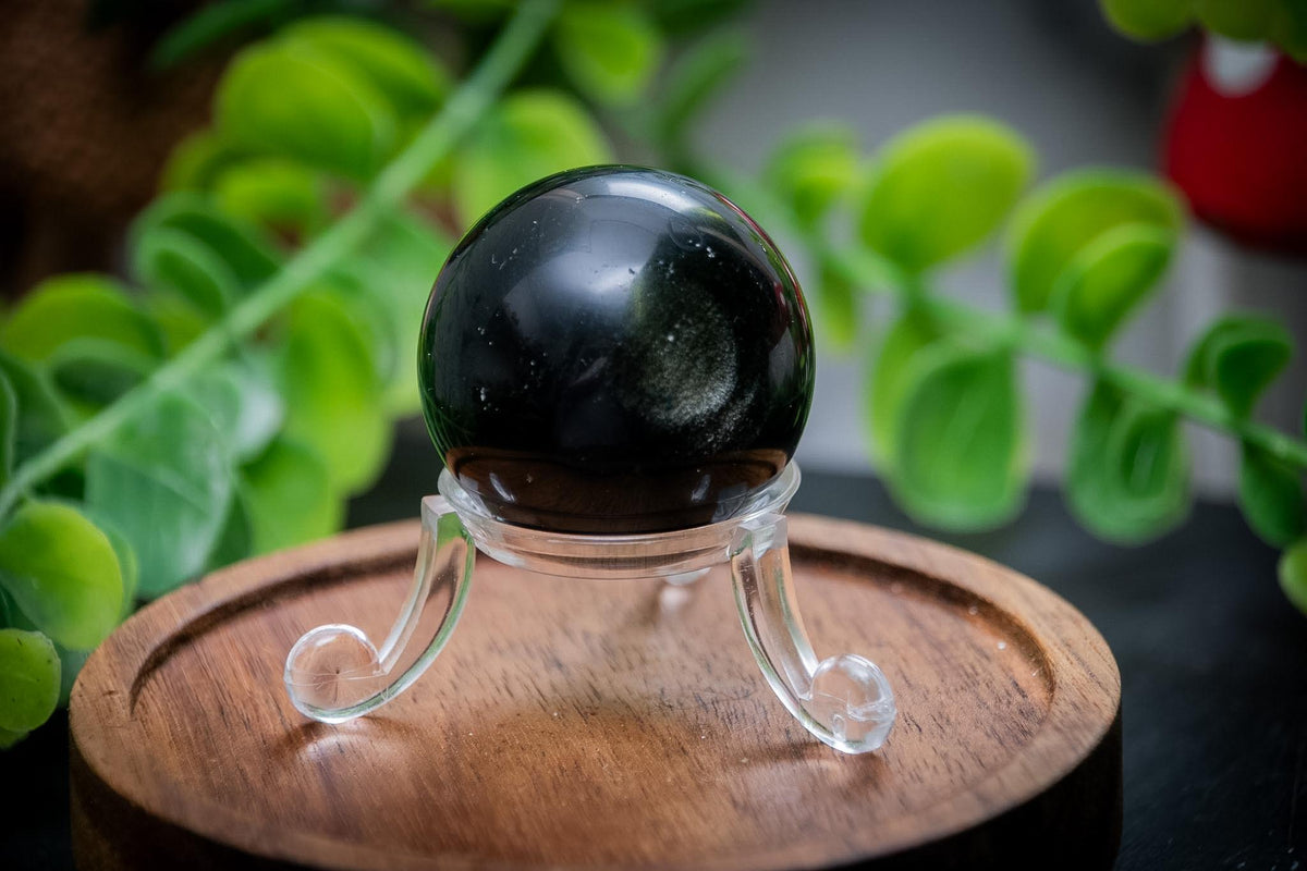 Goldsheen obsidian sphere