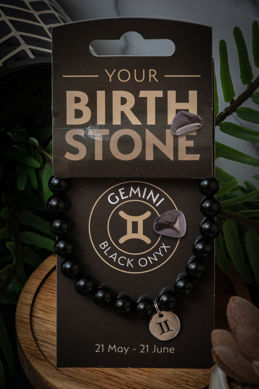 Gemini black onyx power bracelet