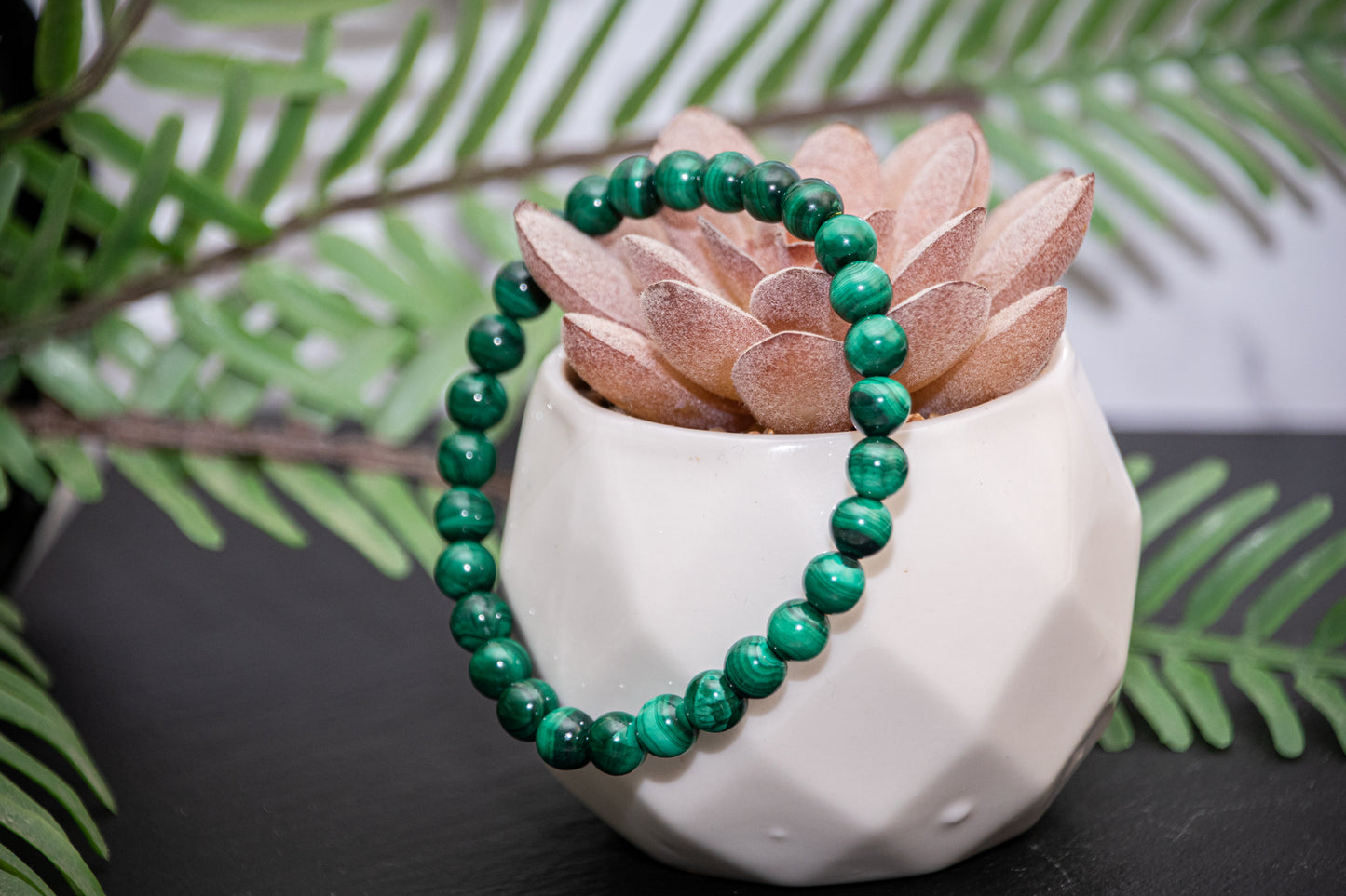 Malachite 6mm power bracelet