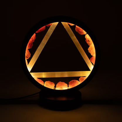 Fire element halo lamp - Carnelian & Selenite (Satin Spar)