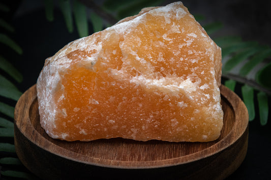 Raw orange calcite chunk
