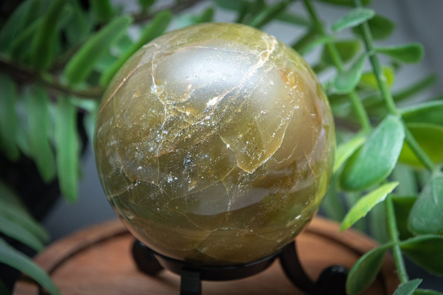 Green opal sphere