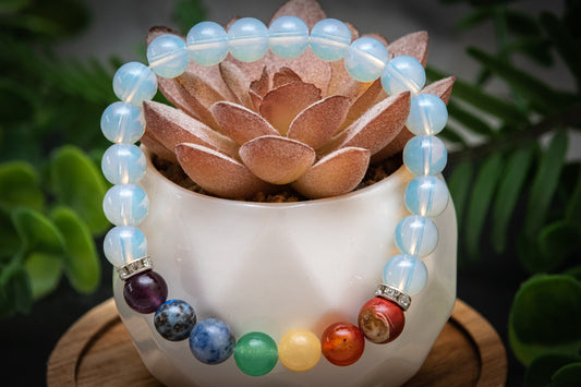 Opalite & 7 chakra power bracelet