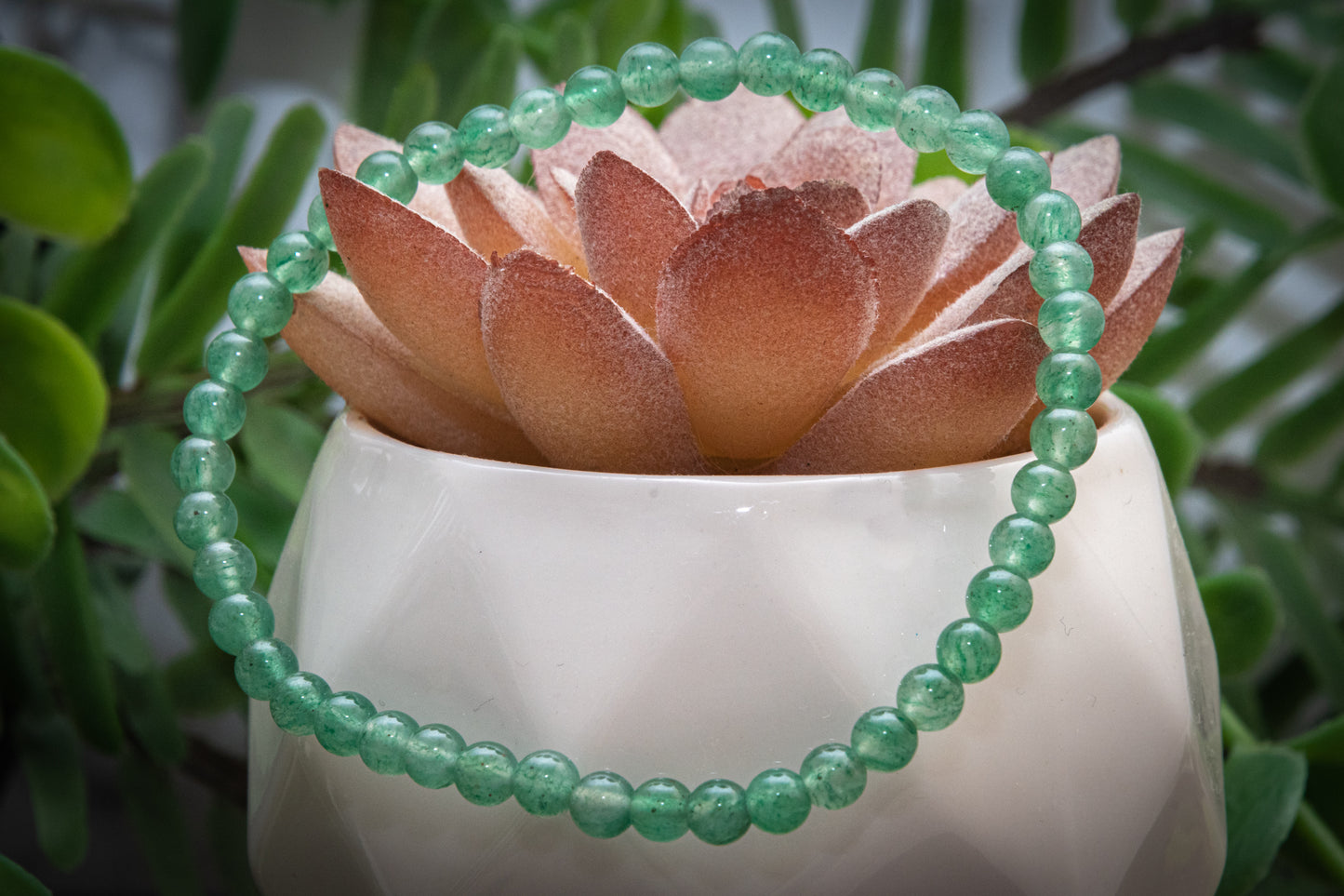 Green aventurine 4mm mini bead power bracelet