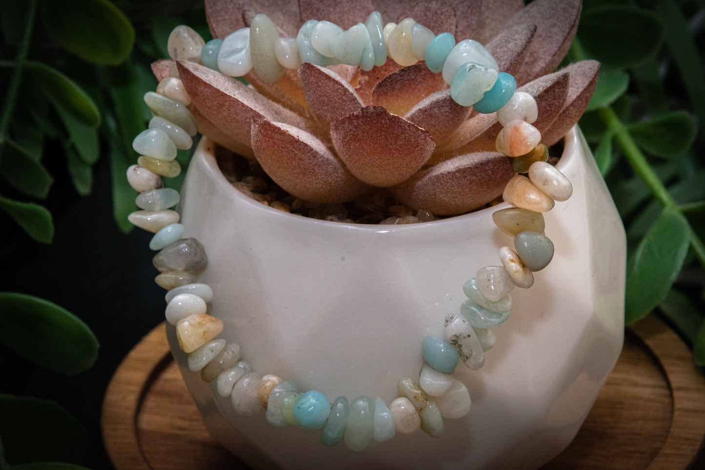 Amazonite chip bracelet