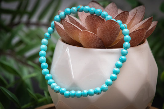 Blue howlite 4mm power bracelet