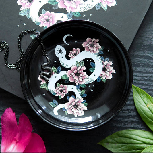 Floral snake trinket dish