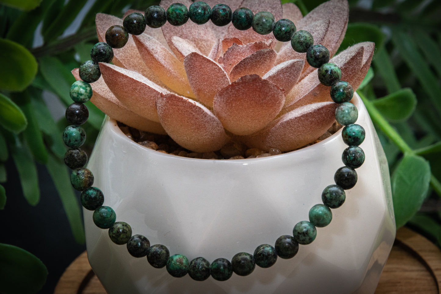 African Turquoise 4mm mini bead power bracelet
