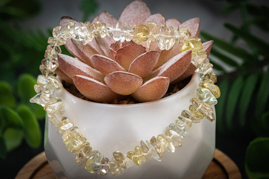 Lemon quartz chip bracelet