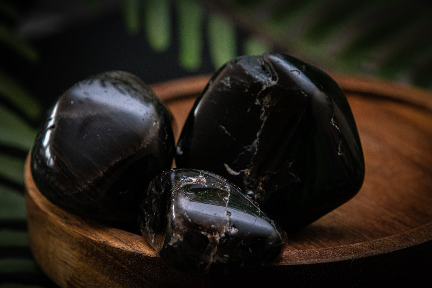 Dark morian smoky quartz tumblestone
