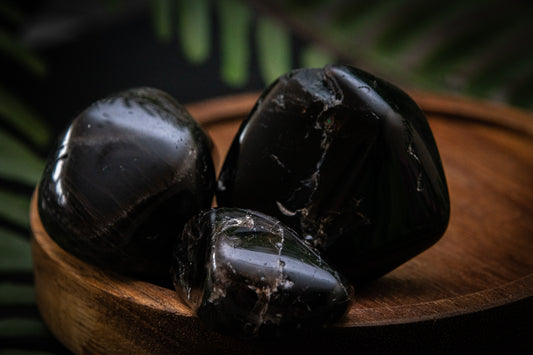 Dark morian smoky quartz tumblestone