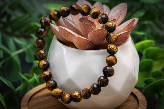 Tigers eye faceted power bracelet