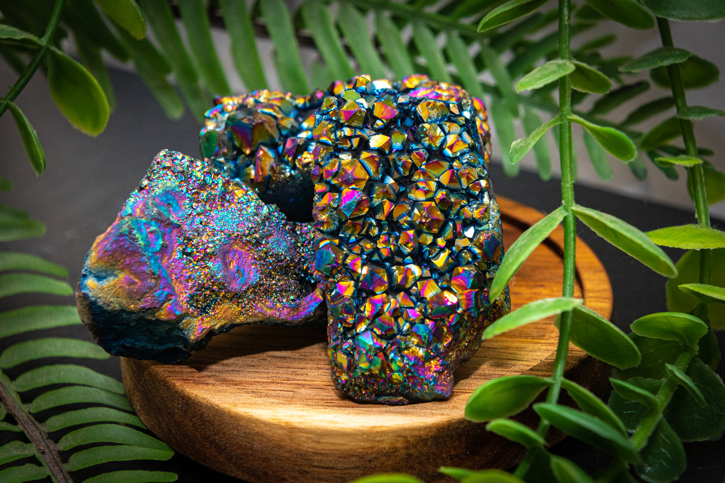 Titanium aura Amethyst rough chunk