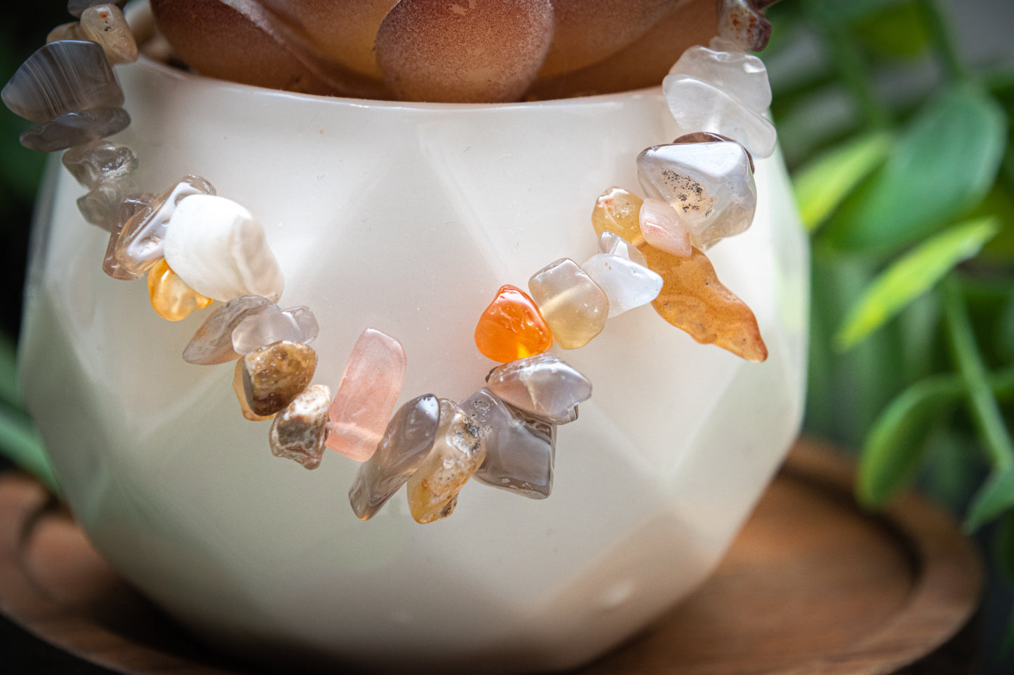 Mixed agate chip bracelet