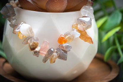 Mixed agate chip bracelet