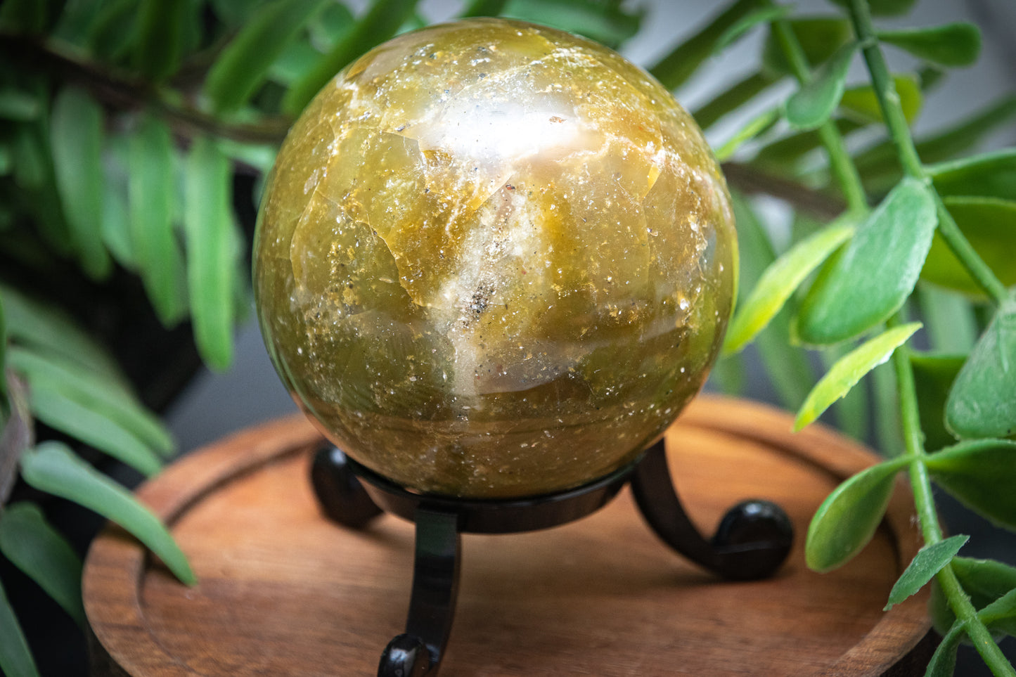 Green opal sphere