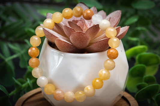 Yellow aventurine faceted power bracelet