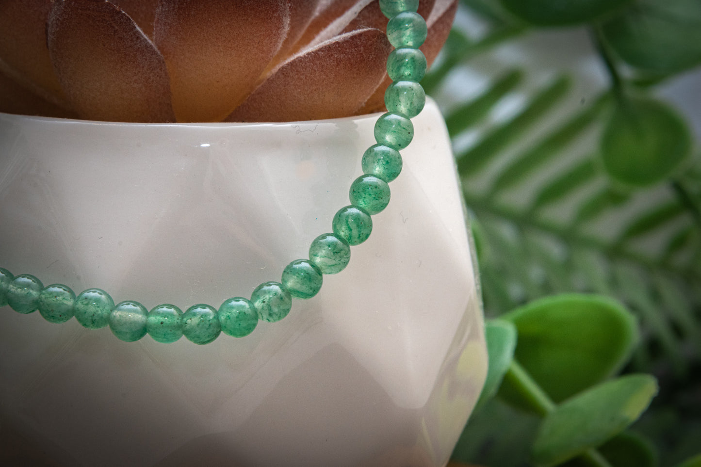 Green aventurine 4mm mini bead power bracelet