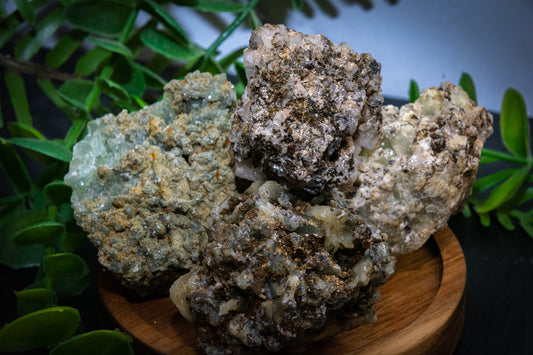 Prehnite raw cluster