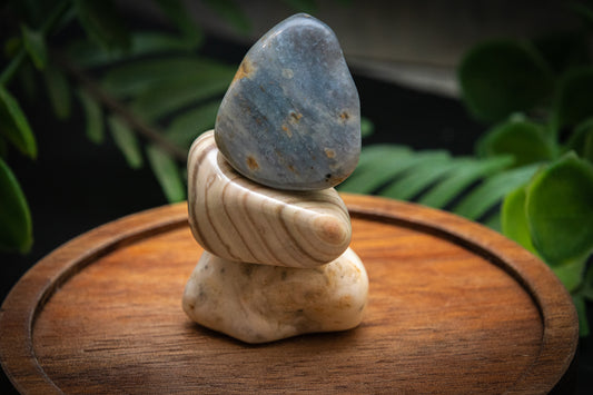 Saturn Chalcedony tumblestone