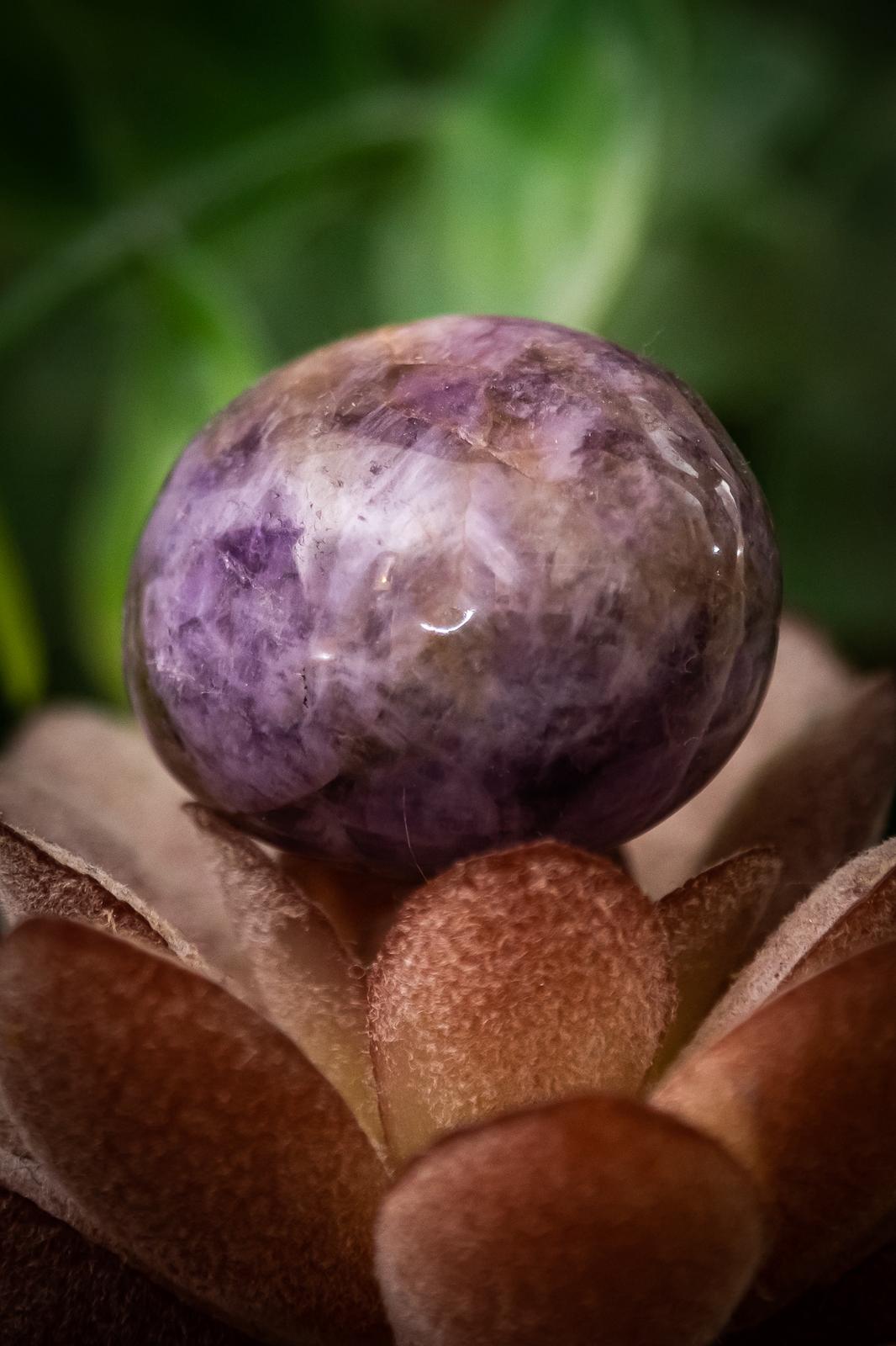 Natural spark Lepidolite large tumblestone