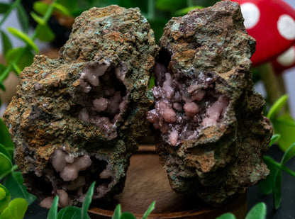 Pink moroccan quartz geodes