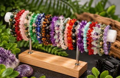 Selenite (satin spar) bracelet holder - Bracelets not included