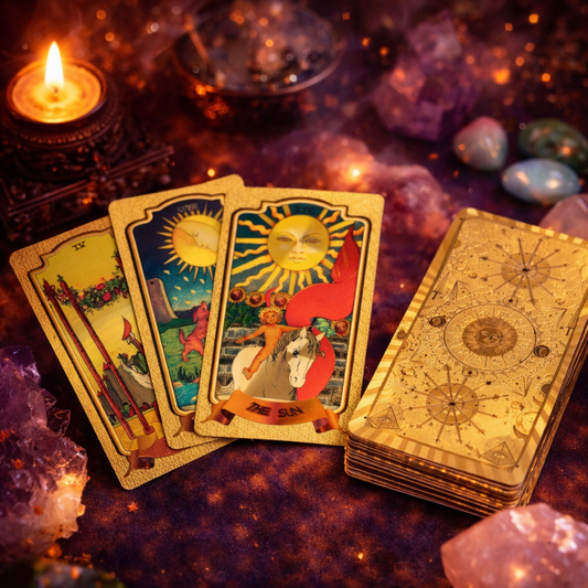 Golden tarot deck