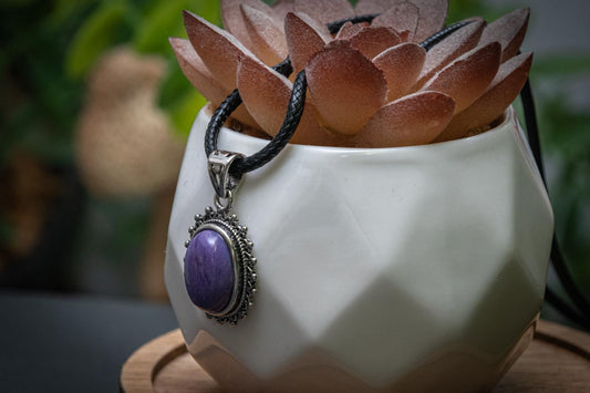 Charoite vintage style necklace
