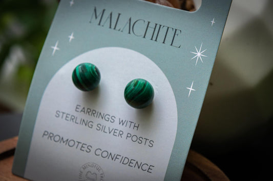 Malachite 925 sterling silver earrings