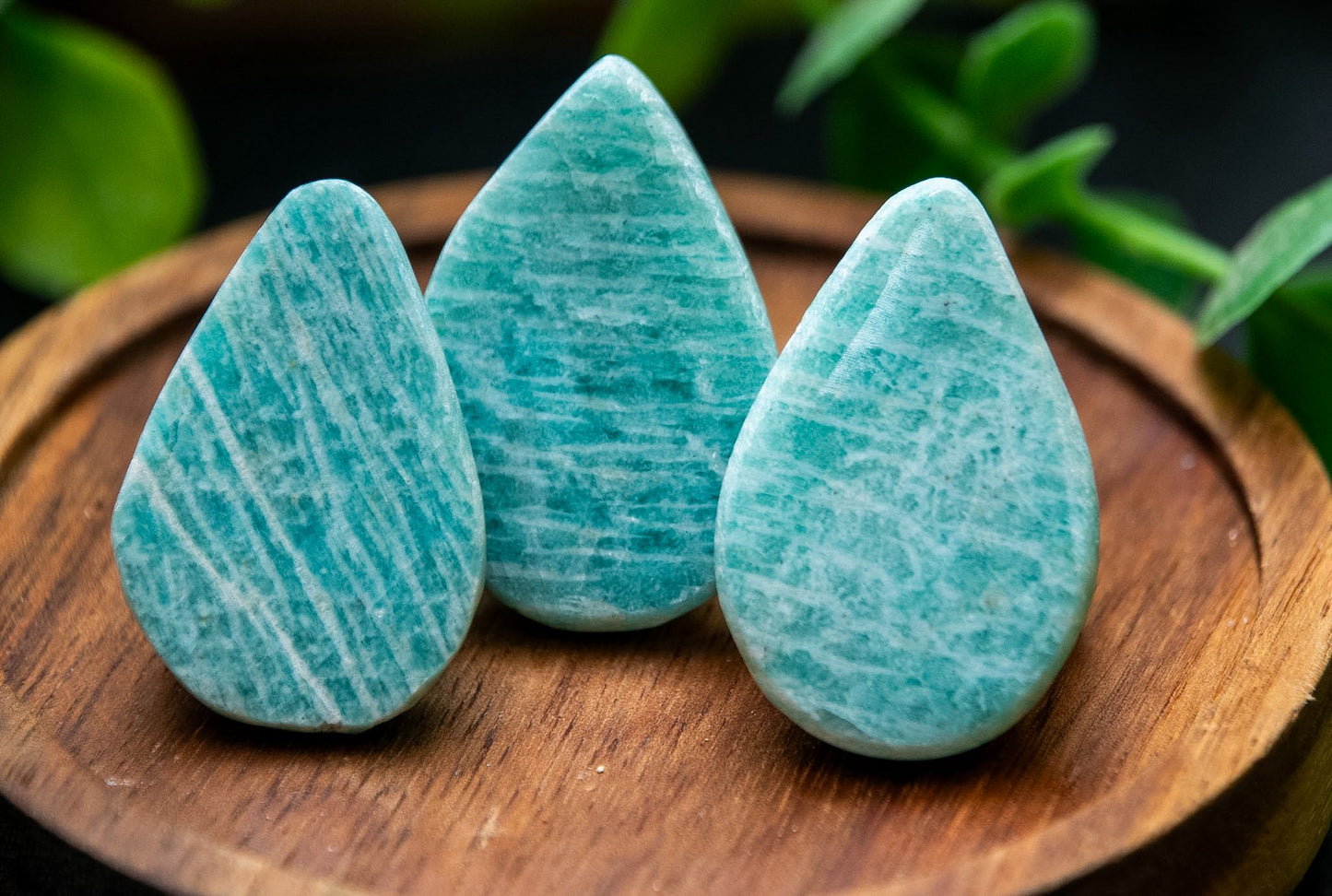 Amazonite crystal drop ema egg carving