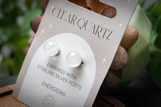 Clear quartz 925 sterling silver earrings