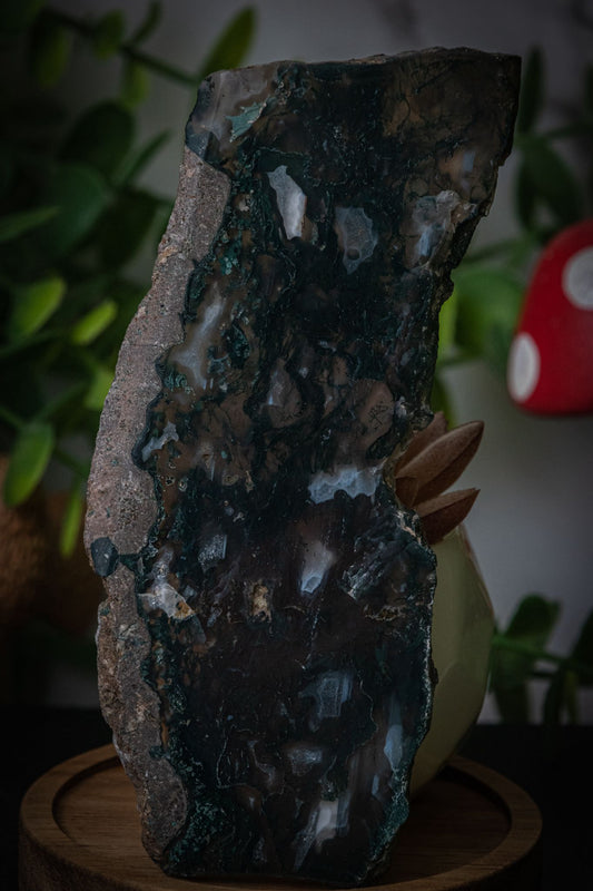 Moss agate slice